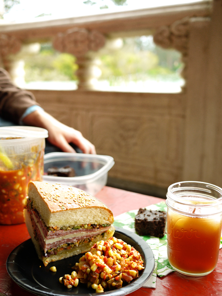 Muffuletta and Cajun Succotash