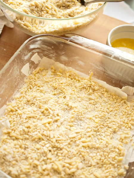 Preparing baklava