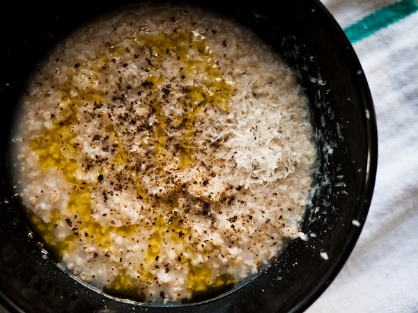Savory Oatmeal (Olive oil, Sea Salt, Parmigiano)